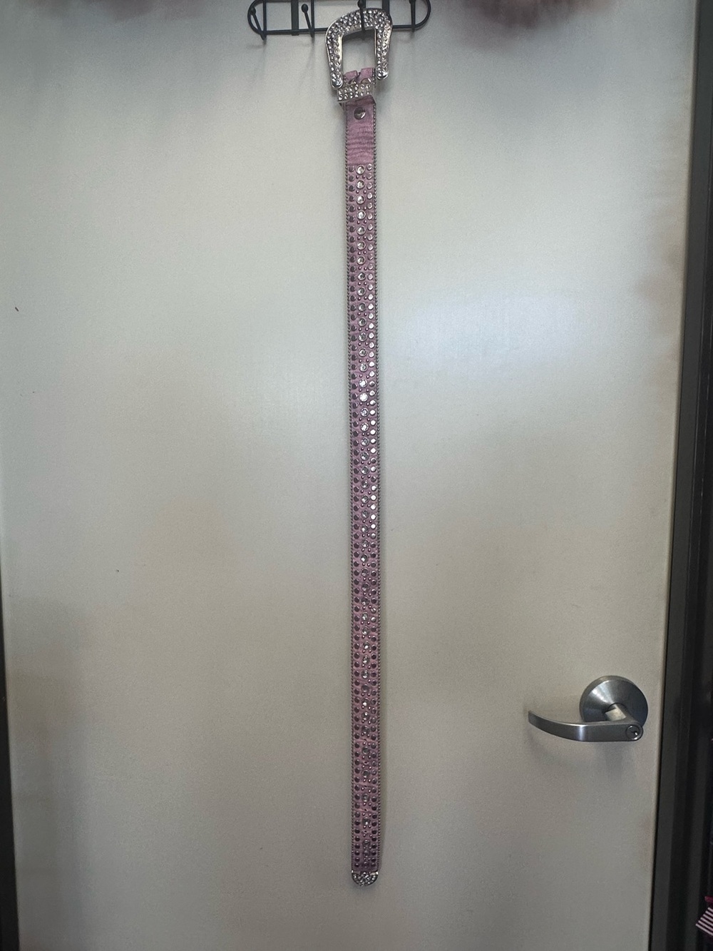 Pink Rhinestone Western Belt with Decorative Buckle